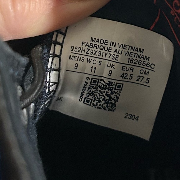 Converse John Varvatoes black leather high-top sneakers men’s 9 women’s 11 - Picture 7 of 8